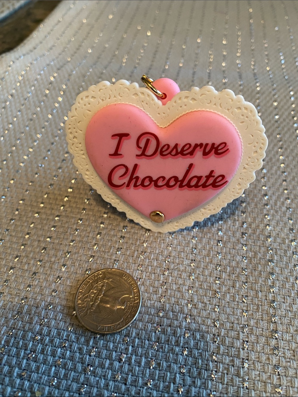 Bath & Body Works Pink Heart "I Deserve Chocolate" Wall Accent